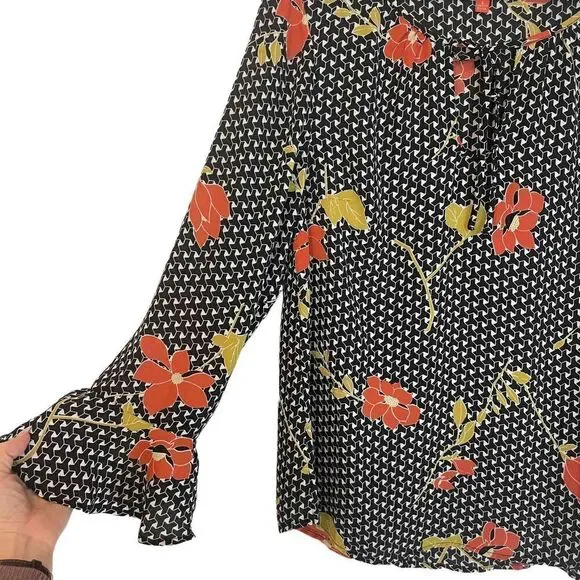 ModCloth Keyhole Floral Blouse Top - Picture 4 of 8